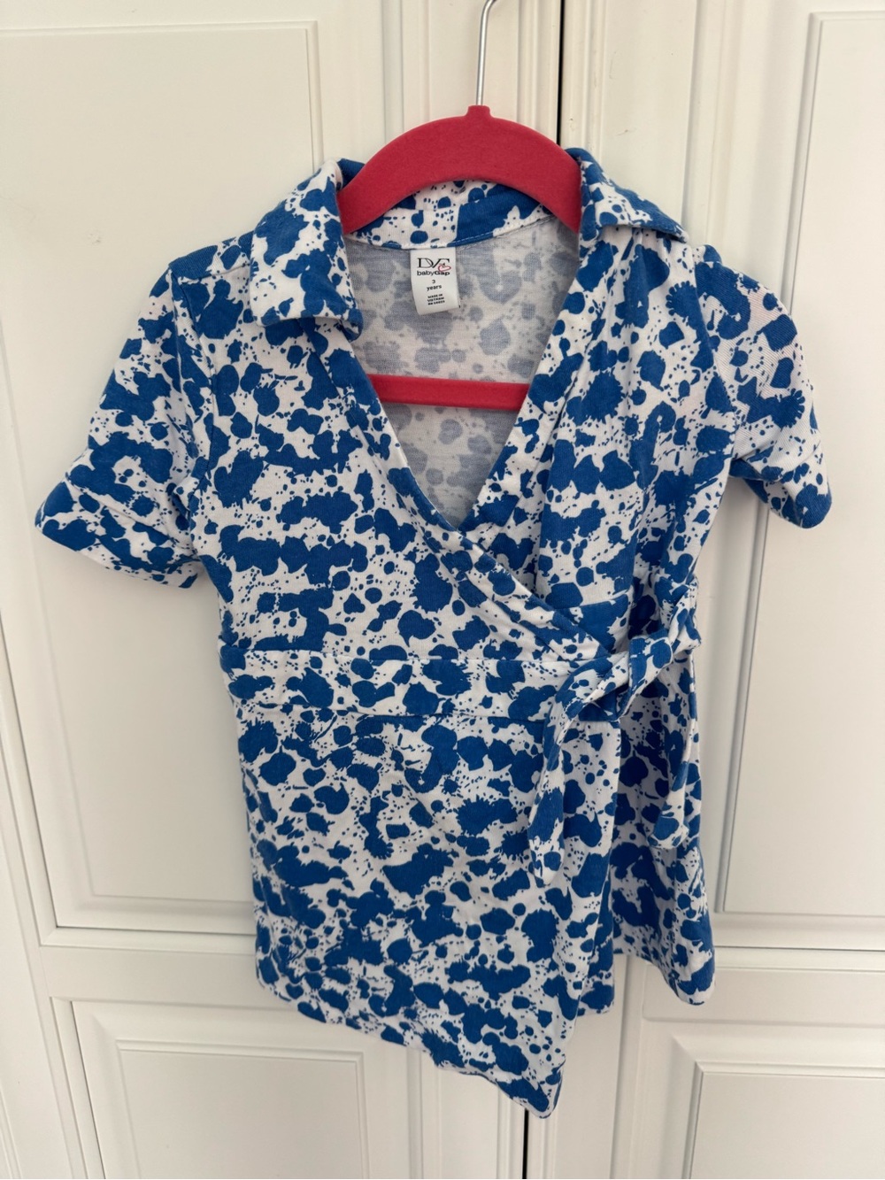 Toddler size 3 - Gap DVF Blue and White Crossover Wrap Short Sleeve Romper